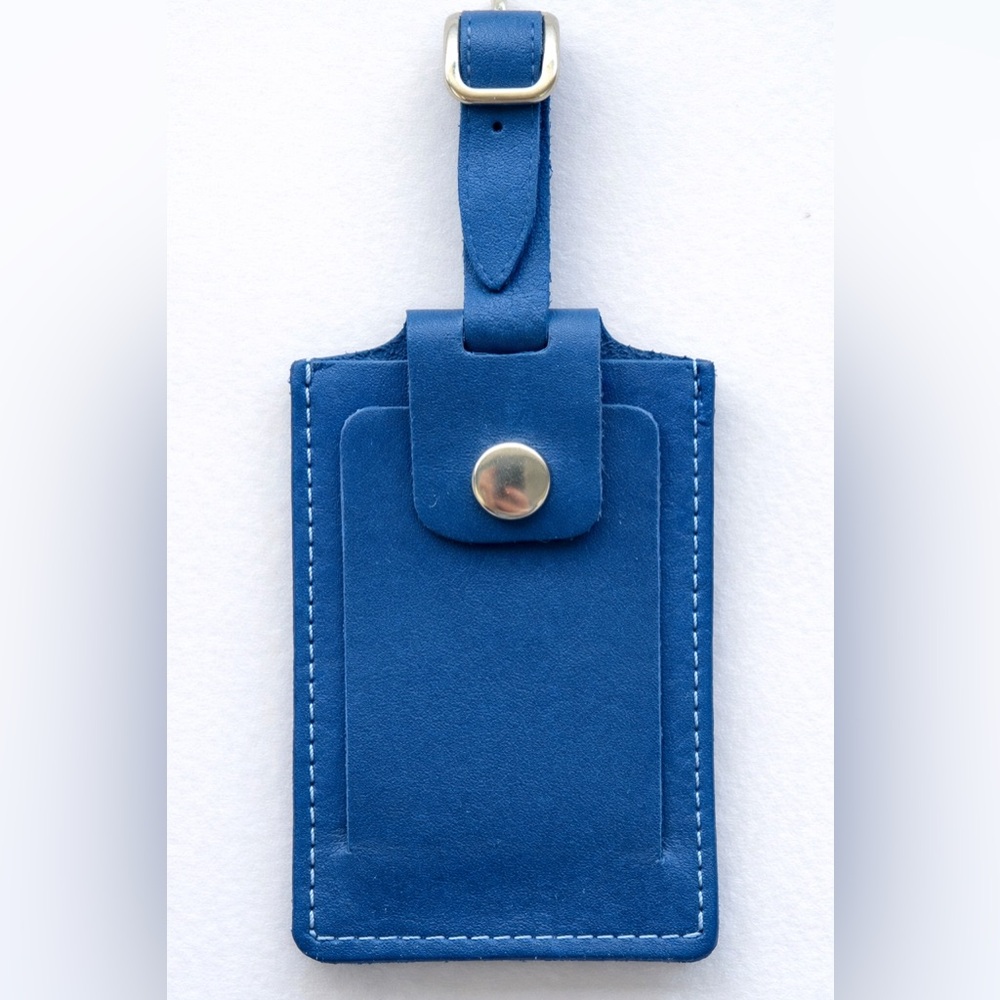 NEW Winn Leather Luggage Tag - Blue